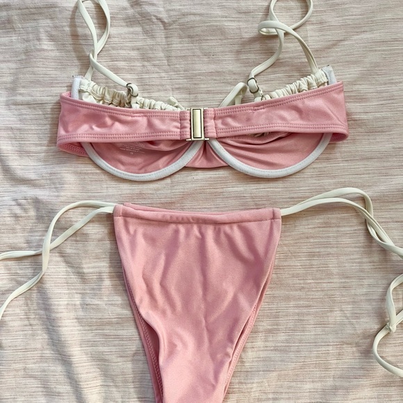 With Jean Pink and Cream Bikini Set - Picture 3 of 3